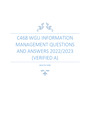 BIOCHEM C468 WGU INFORMATION MANAGEMENT QUESTIONS AND ANSWERS 2022/2023 (VERIFIED A)