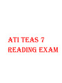 ATI TEAS 7 READING-TESTED JULY 2022