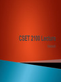 CSET 2100 Lecture 18: Network.
