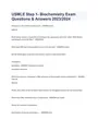 USMLE Step 1- Biochemistry Exam Questions and Answers 2023/2024 - DocMerit
