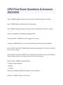 CPO Final Exam Questions and Answers 2023/2024 - DocMerit