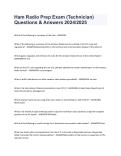 Ham Radio Prep Exam (Technician) Questions & Answers 2024/2025 - DocMerit