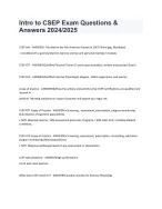 Intro to CSEP Exam Questions and Answers 2024/2025 - DocMerit