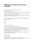 CDM Exam 4 Questions and Answers 2024/2025 - DocMerit