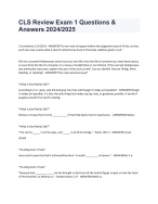 CLS Review Final Exam Questions & Answers 2024/2025 - DocMerit