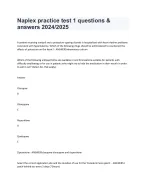 Naplex practice test 1 questions and answers 2024/2025 - DocMerit