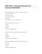 CBV Exam 1 Review Questions and Answers 2024/2025 - DocMerit