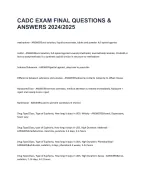 CADC EXAM FINAL QUESTIONS and ANSWERS 2024/2025 - DocMerit