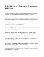 CCJ 101 Exam 1 Questions and Answers 2025/2026 - DocMerit