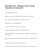 HCA100 Final - Multiple Choice Exam Questions & Answers7.