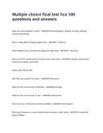 Multiple choice final test hca 100 questions and answers6