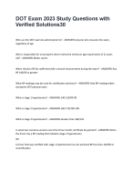 DOT Exam 2023 Study Questions with Verified Solutions