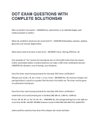 DOT EXAM QUESTIONS WITH COMPLETE SOLUTIONS