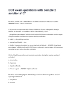 DOT exam questions with complete solutions