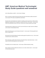 AMT American Medical Technologist Study Guide questions well answered-11