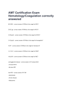 AMT Certification Exam Hematology Coagulation correctly answered (5