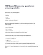 AMT Exam Phlebotomy questions n answers graded A+ -7