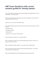 AMT Exam Questions with correct answers graded A+ already passed 26