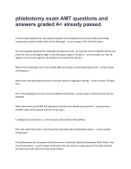 phlebotomy exam AMT questions and answers graded A+ already passed -23