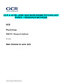 OCR A LEVEL JUNE 2022 MARKSCHEME PSYCHOLOGY  PAPER 1 RESEARCH METHODS