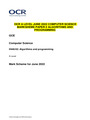 OCR A LEVEL JUNE 2022 COMPUTER SCIENCE  MARKSHEME PAPER 2 ALGORITHMS AND  PROGRAMMING