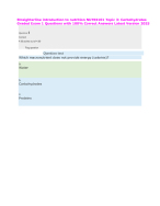BUNDLE:: Straighterline introduction to nutrition NUTRI101 TOPIC EXAMS 2025 | TOP GRADE