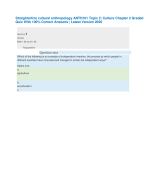 Straighterline cultural anthropology ANTH101 Topic 2: Culture Chapter 2 Graded Quiz
