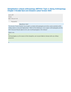 Straighterline cultural anthropology ANTH101 Topic 3: Doing Anthropology Chapter 3 Graded Quiz