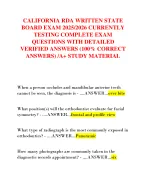 CALIFORNIA RDA WRITTEN STATE BOARD EXAM - DocMerit