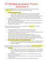ATI RN Maternal Newborn Practice 2019 Exam A