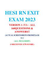 HESI RN EXIT EXAM 2023 VERSION 1 (V1) – ALL 160QUESTIONS & ANSWERS!!