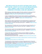 HESI EXIT EXAM NEXT GENERATION (NGN)  TEST BANK LATEST ACTUAL EXAM 200 QUESTIONS