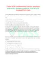 Evolve HESI Fundamentals Practice questions and Answers graded A 2023 UPDATE GUARANTEED PASS