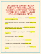 LRA 222 FINAL EXAM 2024 REVIEW TEST BANK WITH - DocMerit