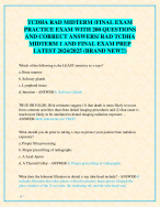 TCDHA Exams Bundle 2025 - TCDHA Perio ii Final Exam, TCDHA Perio ii Midterm Exam, TCDHA RAD MIDTERM /FINAL EXAM, TCDHA Perio iii Final Exam & Pharmacology Practice Test Bank 2025 (LATEST!)