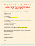 CST - Certified Surgical Technologist Exam 2025 Test Banks Bundle With Actual Prep Questions And Correct Verified Answers/ CST Exam 2025/ NBSTSA CST Certification Exam Test Bank 2025 (Brand New!)