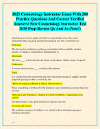 2025 Cosmetology Instructor Exam With 200 Practice Questions And Correct Verified Answers/ New Cosmetology Instructor Test 2025 Prep Review Qs And As (New!)