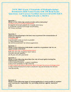 NUR 2063 Exam 1 Essentials of Pathophysiology Rasmussen 2026 Latest Exam with 150 Real Exam Questions And Correct Verified Answers/ RASMUSSEN NUR 2063 EXAM 1 (NEW!)