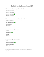 Comprehensive Pediatric Nursing Entrance Exam Test Bank | 2025 Prep