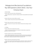 Biological and Biochemical Foundations: Top 100 Questions (2023-2025) | Ace Your Entrance Exam