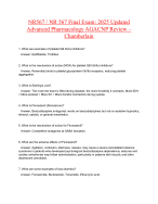 NR567 / NR 567 Final Exam: 2025 Updated Advanced Pharmacology AGACNP Review – Chamberlain