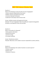 UCF TEAS Science Entrance Exam - Questions & Answers with Rationales | 100% Correct