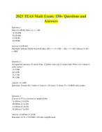 NYU TEAS MATH Entrance Exam - Questions & Answers with Rationales | 100% Correct
