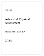 Chamberlain - NR-509 Advanced Physical Assessment - Midterm 1 Review 2024.