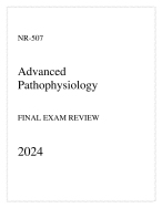 Chamberlain - NR-507 Advanced Pathophysiology - Final Exam Review 2024
