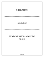 (Portage) CHEM121 Foundations of General Chemistry (Module 3) - Readiness Exam Guide Q & S 2024