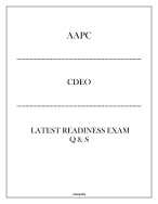 (AAPC) CDEO Latest Readiness Exam Q & S 2024