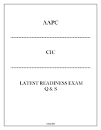 (AAPC) CIC Latest Readiness Exam Q & S 2024