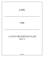 (AAPC) CPB Latest Readiness Exam Q & S 2024