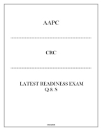 (AAPC) CRC Latest Readiness Exam Q & S 2024.
